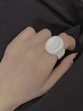 iLEFT 夏季用 方形リングと月モチーフのイヤリングセット【日常使い・ファッションアクセサリー】