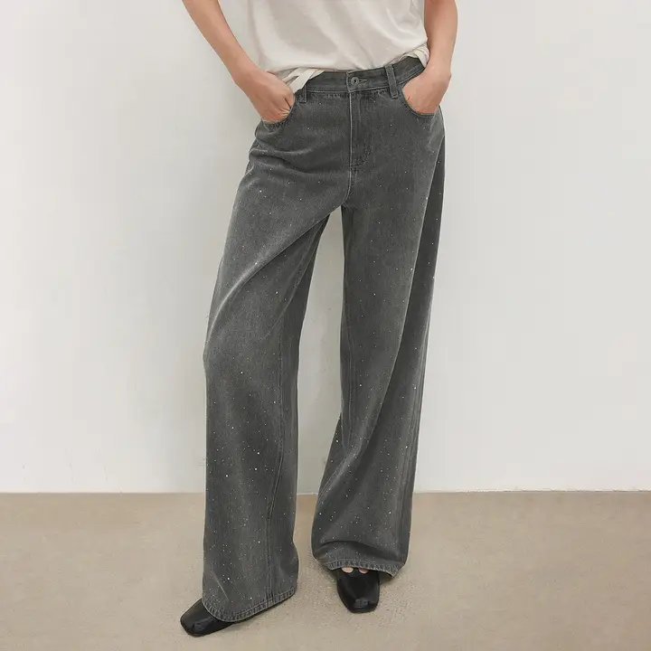ビンテージ風ウォッシュ加工デニムパンツ【ストレート・オールコットン・グラデーションデザイン】（セットアップ対応）