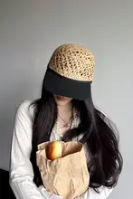 海藻編み透かしデザインの女性用キャップ【通気性・夏用・UVカット】
