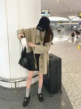 トレンチコート レディース スタンドカラー ミディ丈 カーキ きれいめ 上品 着回し petite 秋