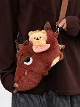 ショルダーバッグ レディース ぬいぐるみ ドラゴン モコモコ 可愛い 通学 通勤 プレゼント