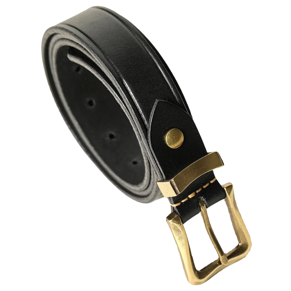 柒名氏 レトロアメリカンスタイル ブラスビット手動仕上げ イタリアンレザー製カジュアルベルト