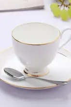 景徳鎮製 欧風金縁陶器カップセット【ティータイム用・コーヒーカップ・ソーサー・スプーン付き】