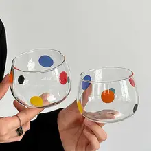 ガラス ドット 茶ポット フルーツポット 耐熱カップ コーヒーカップ 個性的 素材