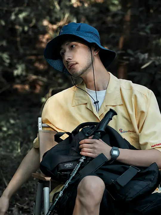アウトドア用 男性用フィッシャーハット【夏用・防晒・通気性・登山・キャンプ・釣り】