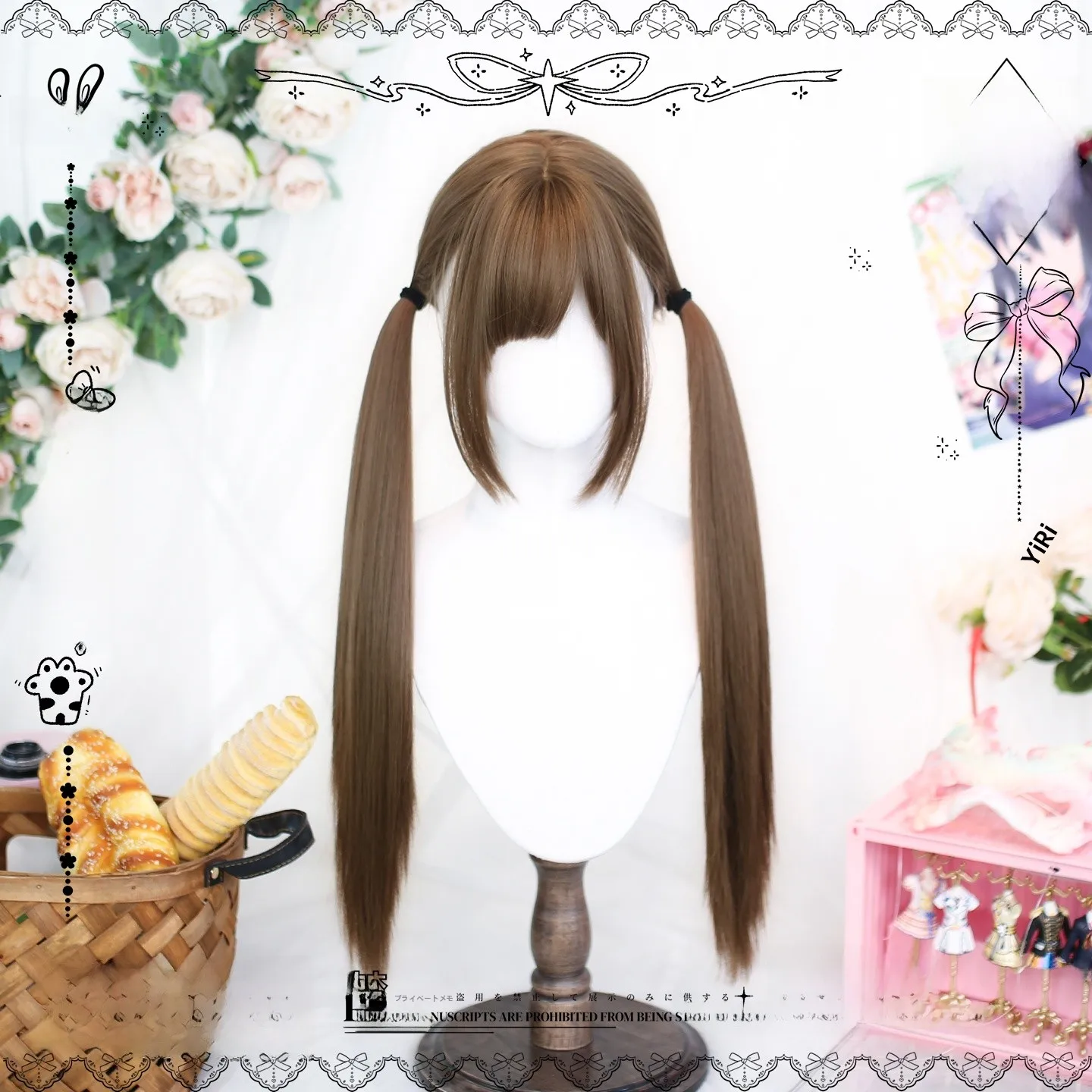 ロリータ風ツインテールウィッグ：カーリーヘアとプールヘアに最適な長卷发スタイル