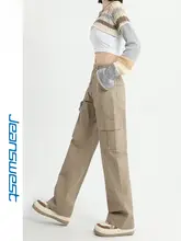 女性用ハイウエストワイドレッグデニムパンツ【夏用・ルーズフィット・アメリカンヴィンテージスタイル】