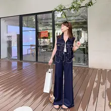 竹節コットンワイドパンツ【フィット・スリムスタイル】（セットアップ対応）