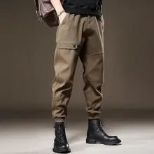 メンズ ヴィンテージ風アメリカンカーゴパンツ【秋冬用・裏起毛・リブ袖・カジュアルスタイル】