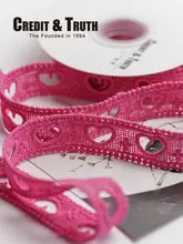 ハート型のレース刺繍リボン付きラッピング【清新なデザイン・フラワーレース・ギフト用】
