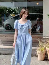 水彩柄 サマーウエストリボンキャミソールドレス【フランス風・フリル付き】