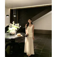 白色無袖スーツベスト【夏用・カーディガン・女性用】