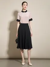 CVANEA Aラインスカート【春秋用・ストレートシルエット・ウエストゴム・幅広サイズ】