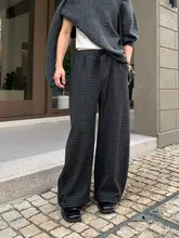 おしゃれなチェック柄パンツ【ブラック・フィット・ストレートレッグ・カジュアル】（セットア ップ対応）
