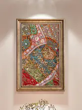 ウォールアート 手刺繍 エスニック ボヘミアン インド 壁掛け リビング 玄関 ダイニング インテリア