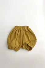 涼しさを感じる！子供用パンプキンパンツ【通気性のあるコットンリネン生地・束脚・夏用】（セットアップ対応）
