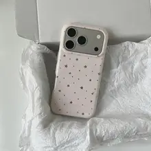 淡いピンクの星デザインiPhoneケース【韓国風・シンプル・衝撃吸収】