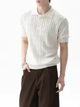 麻のツイストデザインポロカラー半袖Tシャツ【シンプルで快適・通勤用・夏用】