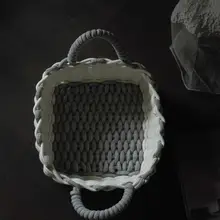 コットン製収納ボックス【グレー・ホワイト・多用途・洗面所・リビング・寝室に最適】