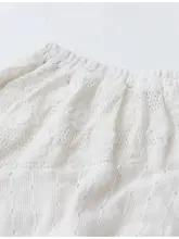 ボヘミアン風の立体花モチーフ付きレース不規則デザインのスカート【女性用・ロングスカート】（セットアップ対応）
