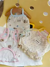 夏用可愛いカートゥーンデザインの犬服【薄手・ノースリーブ・犬と猫対応】