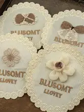 ハンドメイド粘着花柄楕円形ゴールド糸刺繍布【可愛いレース装飾用】