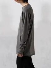 GAOSTUDIOS 無地コットン長袖Tシャツ【メンズ・薄手・裏地2層・ルーズフィット・春用】