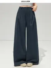 感のあるワイドストレートパンツ【大きいサイズ・カジュアル・極上の柔らかさ】（セットアップ対応）
