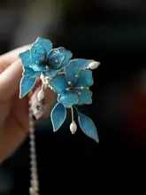 古典的な流れるフリンジのヘッドドレス【漢風・ドレス・結婚式・髪飾り】
