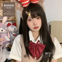 ロリータスタイルのウィッグ【リアルな黒のストレートロングヘア】