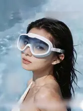 近視対応の防曇防水女性用スイミングゴーグルとキャップ【穴あけ不要・左右兼用】（セットアップ対応）