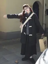 コーヒー色ツイード風ハイウエストAラインスカート【厚手・保温性あり・レトロデザイン】
