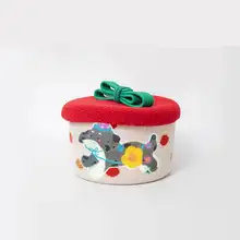 可愛いラブラドール風の収納バスケット【ふた付き・化粧品・お菓子入れ・藤製】