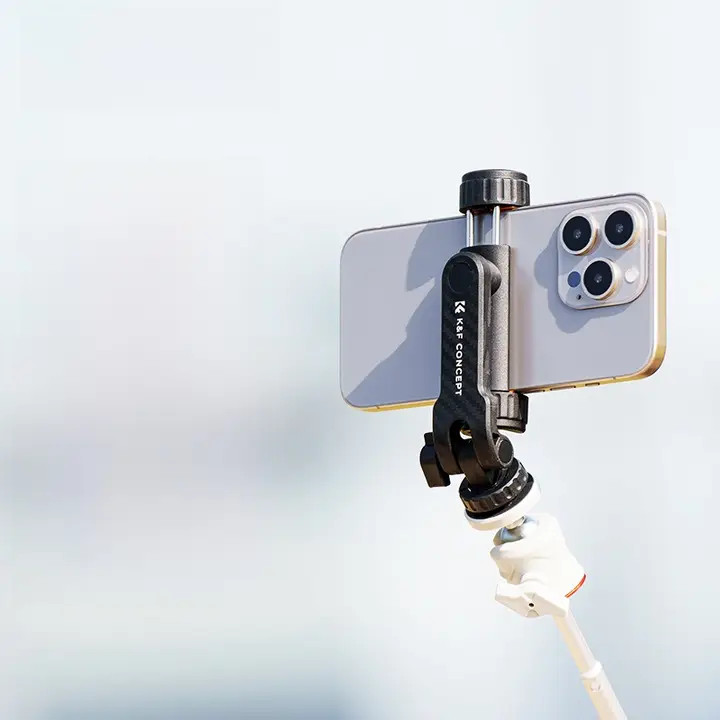 KFCONCEPT モバイルクリップ スマートフォン用三脚マウント【熱靴固定・多機能・手持ち撮影・Vlog対応】