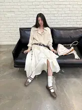 レーヨンリネン混紡プリーツフリンジシャツ