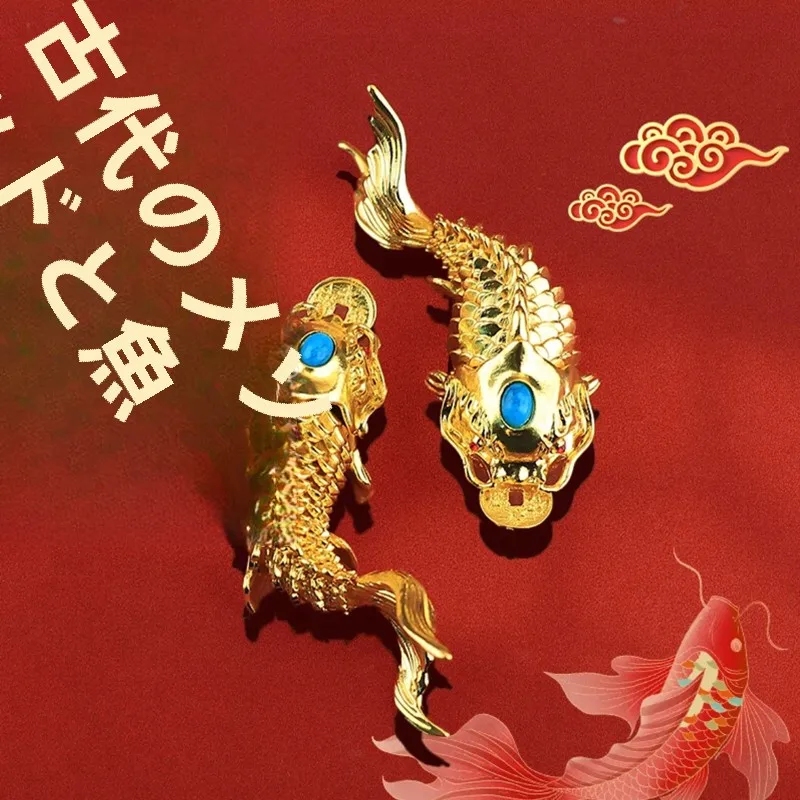 中式手作り彫刻金箔コイ金魚置物：縁起物としての龍年家庭用デザインの実用性と価格構造