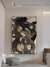 MS 手描き油絵【侘寂風・現代的なミニマル抽象装飾画・リビング用】