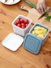 ネギ、生姜、にんにく用保存容器【冷蔵庫用・フルーツ＆野菜収納・水切り機能付き・密閉蓋】