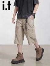 グレーのカジュアルパンツ【メンズ・極上の柔らかさ・ワイドレッグ・ハーフ丈】（セットアップ対応）