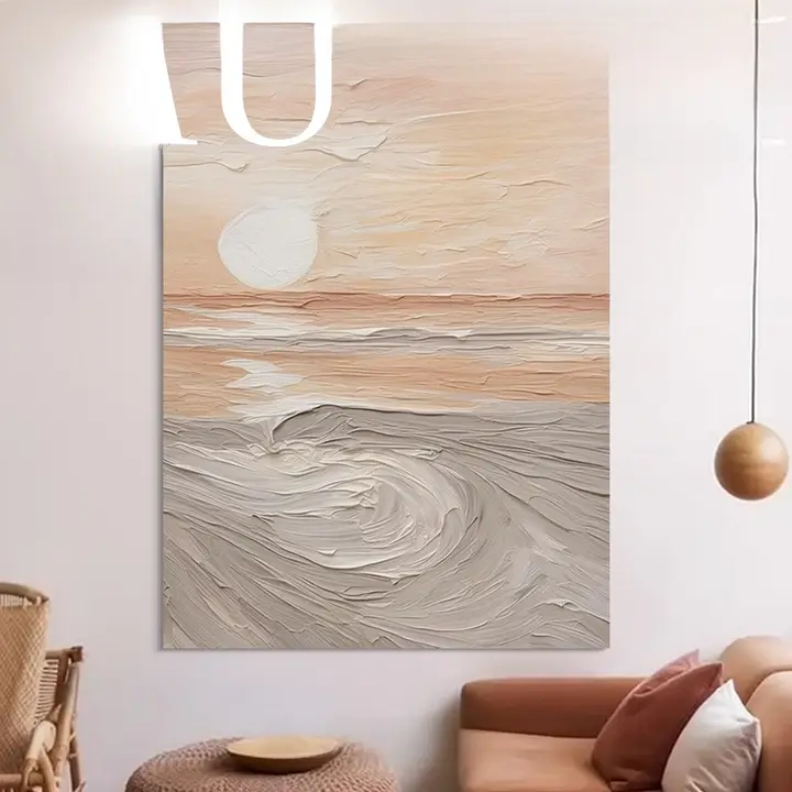 手描きの満清侘寂風アートパネル【リビング・入口・寝室用・テクスチャデザイン】