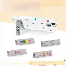折りたたみ式スマホスタンド【金属製・背面貼り付け・デスク用・汎用】