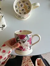 フランス風レトロガーデン油絵風マグカップ【クラシック花柄・セラミック製・カフェ用】