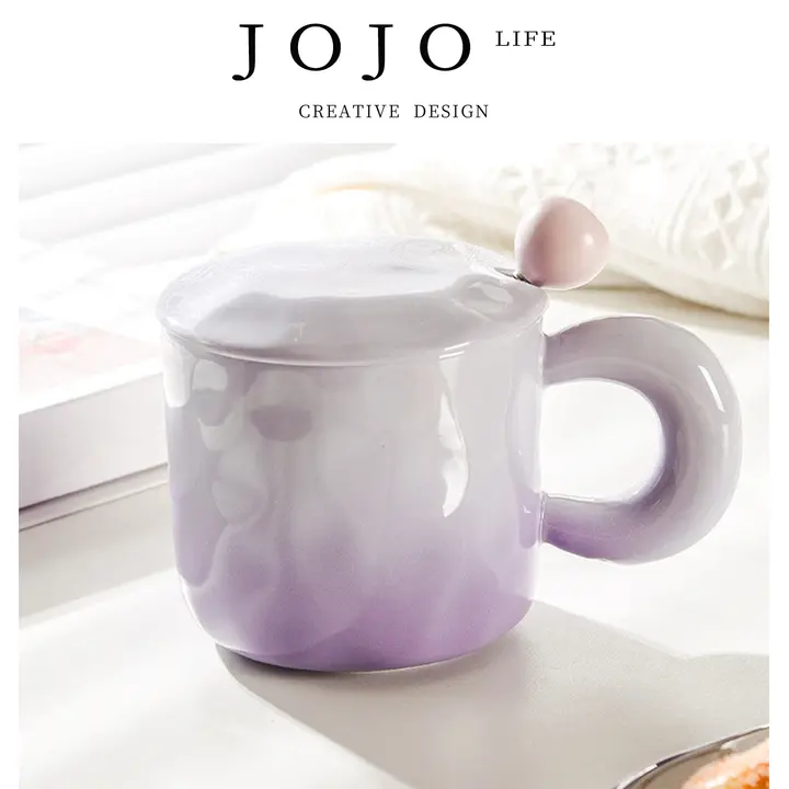 カバーとスプーン付き マグカップ【デザイン性の高い・女性向け・コーヒー用】