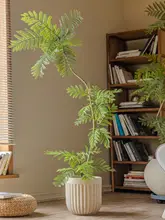 ブルーフラワーシミュレーショングリーン植物のフロアプランター【モダン・北欧風・インテリア装飾用】