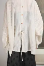 薔薇ストライプの唐風八破スカートとニット飛行袖ブラウス【春秋用・日常着・漢服】