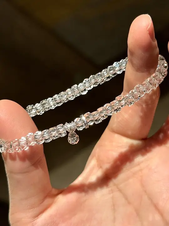ブレスレット レディース 瓢箪 算盤ビーズ クリアクリスタル キラキラ 上品 合わせやすい