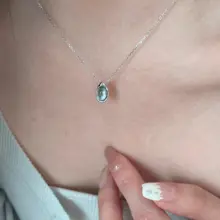 水滴型ペンダントの海藍宝石ネックレス【女性用・洗練されたデザイン・鎖骨にフィット】