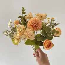 高級感あふれるカモミールとローズの造花【インテリア装飾用・リビングやダイニングに最適】