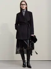 ウール混紡の中綿ダウンコート【通勤向け・長袖・シンプルデザイン】