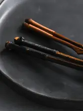 天然素材の尖頭竹製箸セット【日式茶針付き・クリエイティブデザイン】